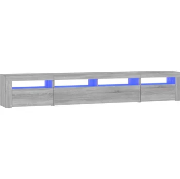 Televizní stolek TV stolek s RGB LED osvětlením, dřevotříska, šedý dub sonoma, 240x3