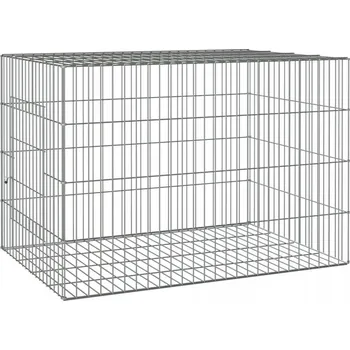 Klec pro králíky z pozinkovaného železa, stříbrná, 78x54x54 cm