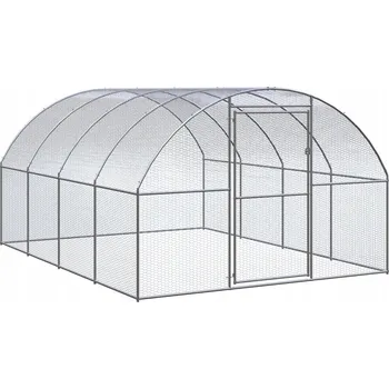 Zahradní klec pro drůbež ze sítě, ocel, stříbrná, 3x4x2 m