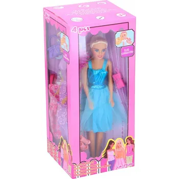 Panenka ZESTAW 4 LALEK Z AKCESORIAMI OBLEČENÍ BOTY DOPLŇKY MÓDNÍ PANENKA 2 9 Cm