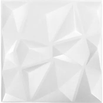 Obklad 3D Obkladové panely na stěnu z XPS pěny, voděodolné, 50 x 50 cm, diamantově bílé