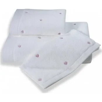 Ručník Ručník Soft Cotton Malý ručník Micro love 30 x 50 cm, bílá - lila srdíčka