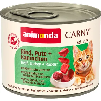 Krmivo pro kočku 6x200g Animonda Carny Adult - Hovězí, krůtí & králík