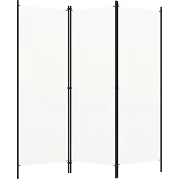 Paraván 3dílná Paraván bílá, 150 x 180 cm, železo/ Textil
