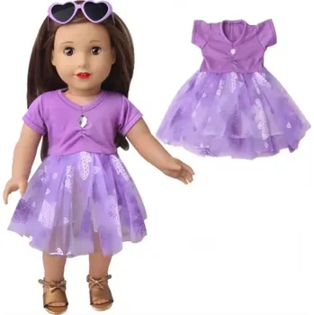 Doplněk pro panenku Sety oblečení pro American girl a Baby Born Varianta: A17 (fialové šaty)