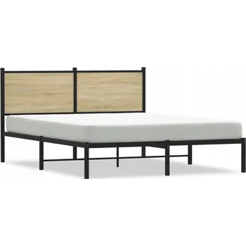 Postel Kovový rám postele 196 x 146 x 91,5 cm, barva dub sonoma