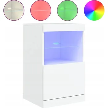 Komoda Komoda LED RGB z dřevěného materiálu, bílá, 41x37x67 cm