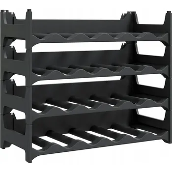 Stojan na víno Modulární Stojan na Víno z Polypropylenu, Antracitový, 60x26x52 cm, pro 24 Lahví