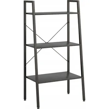 regál 3-patrový regál žebřík z oceli, černý, 56x35x108 cm
