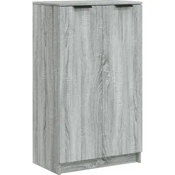 Botník Botník s dvířky a policemi, šedý dub sonoma, 59x35x100 cm