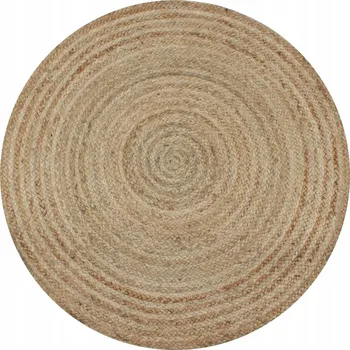Koberec Koberec z pletené juty, ručně vyrobený, Kulatý, průměr 150 cm, barva přírodní