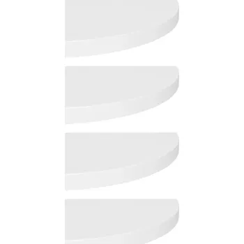 police Sada 4 rohových polic na zeď z MDF, bílá, 35x35x3,8 cm