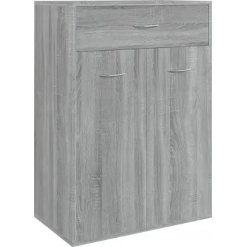 Botník Botník se zásuvkou a 2 dvířky, šedý dub sonoma, 60x35x84 cm