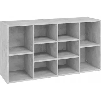 Lavice na boty / Skříňka RTV s 10 policemi, šedá betonu, 103x30x54,5 cm