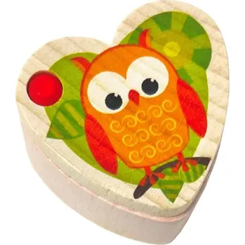 Dřevěná hračka Hess Krabička na zoubky Sovičky světle růžová