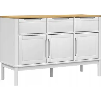 Komoda Komoda FLORO z masivního borovicového dřeva, bílá, 114x43x74 cm