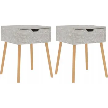 Noční stolek Noční stolek z dřevěného materiálu, šedý betonu, 40x40x56 cm