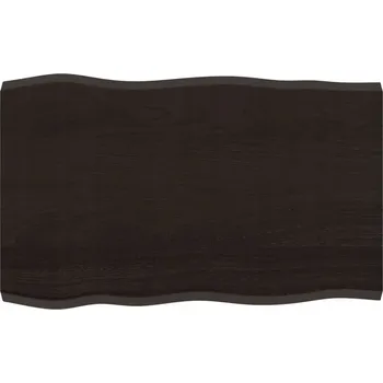 Komoda Deska stolu Lite, dubové dřevo, tmavě hnědá, 80x50x(2-4) cm, přírodní hrany