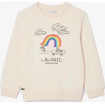 Chlapecká mikina Dětská bavlněná mikina Lacoste SJ8452 béžová 12X, vel. 104