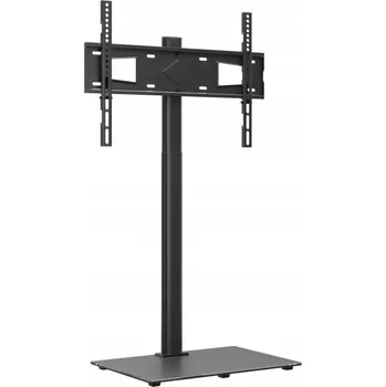 Televizní stolek Rohový TV stolek s otočením o 25° a policí, černý, 66x38x128,5 cm