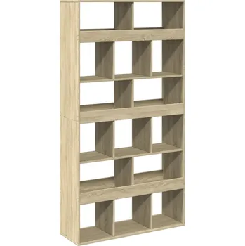 Knihovna Knihovna s 15 přihrádkami, dub sonoma, 100x33x187,5 cm