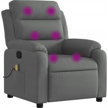Křeslo Rozkládací Masážní Křeslo s Vibracemi, Tmavě Šedé, 75x92,5x100 cm
