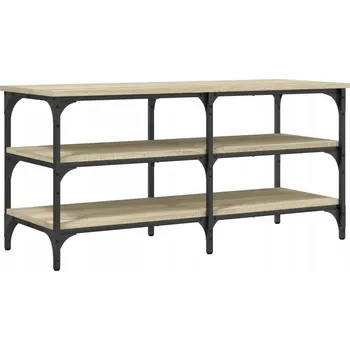 Lavice na boty se 3 policemi, nastavitelné nožky, dub sonoma, 100x38,5x49 cm