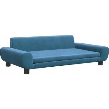 Pohovka Dětská Sametová Pohovka s Pěnovou Výplní, Modrá, 100x54x33 cm