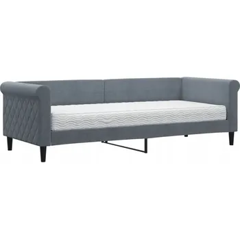 Pohovka Tmavě šedá pohovka s funkcí spaní 229 x 90 x 68 cm s matrací 80 x 200 cm