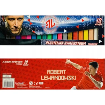 Modelovací hmota Modelína hranatá LEWANDOWSKI St. Majewski 18 barev