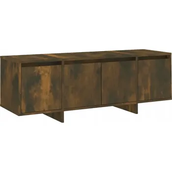 Televizní stolek TV stolek se 4 dvířky, kouřový dub, 120x30x40,5 cm