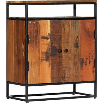 Komoda Boční skříňka z masivního recyklovaného dřeva, 60 x 35 x 76 cm, se 2 dvířky a 1