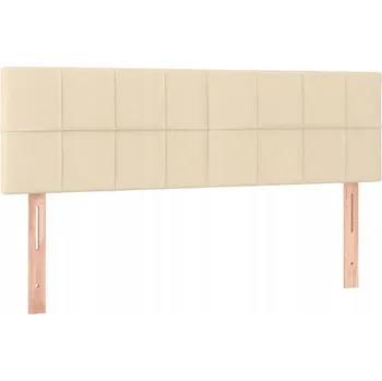 Čelo postele nastavitelné, krémové, 144x5x78/88 cm, látka a dřevo