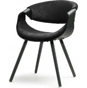 Jídelní židle MPT Jídelní židle Bent, černá/černá žinylka