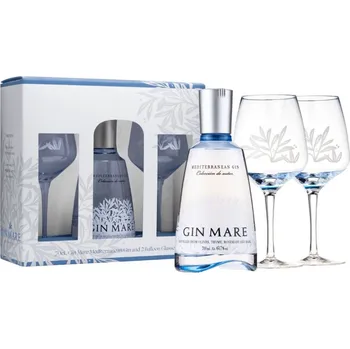 Gin Gin Mare + 2 skla 42,7% 0,7l (dárkové balení 2 sklenice)