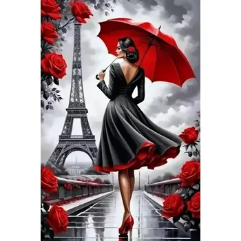 Diamantové malování Diamantové malování/Huacan - Elegantní dáma v Paříži
