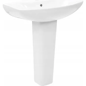 Umyvadlo Keramické umyvadlo volně stojící s podstavcem, bílé, 650x520x200 mm, 200x