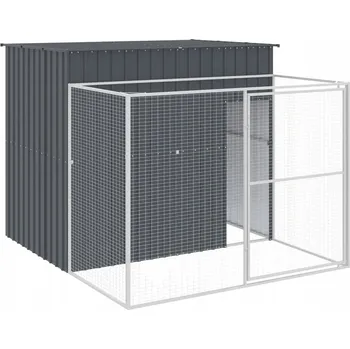 Bouda pro psa Bouda pro psa s výběhem, antracitová, 214x253x181 cm, ocel