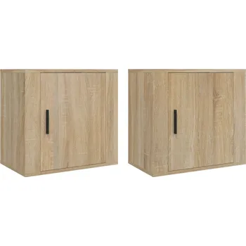 Noční stolek Závěsné noční stolky z dřevotřísky, Dub Sonoma, 50x30x47 cm