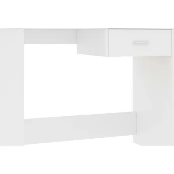 Psací stůl Rohový psací stůl se zásuvkou, bílý, 100 x 50 x 76 cm, dřevotříska