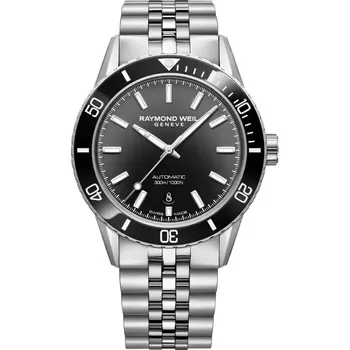 Hodinky Raymond Weil - 2775-ST1-20051 - Men's Automatic Black Dial Stainless Steel Bracelet Watch - 42 mm