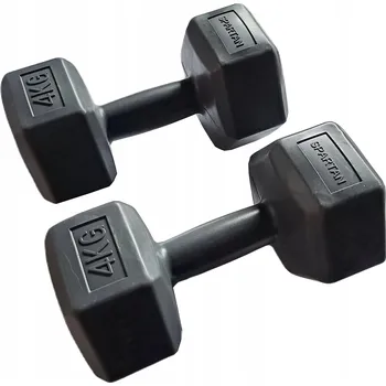 Pár pevných činek s pogumovaným povrchem Spartan 2x 4 kg