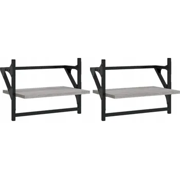 police Nástěnná police z dřevotřísky, šedý dub sonoma, 40x25x30 cm