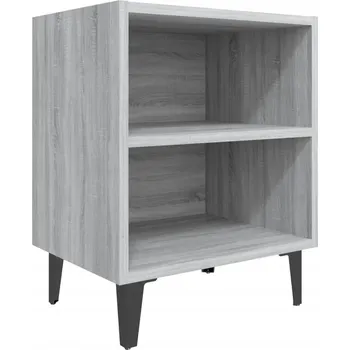 Noční stolek Industriální Noční stolek, šedý dub sonoma, 40x30x50 cm, kovové nohy