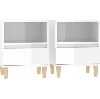 Noční stolek Noční stolek se zásuvkou a přihrádkou, bílý, 40x35x50 cm