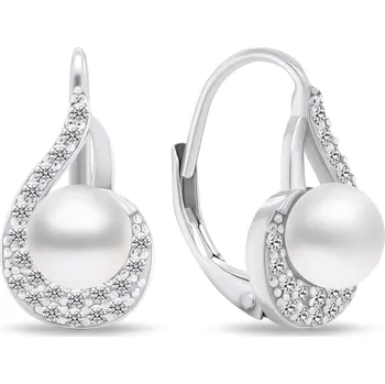 Náušnice Brilio Silver Elegantní stříbrné náušnice s perlami EA751W + 2 měsíce na vrácení zboží