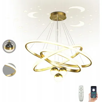 Závěsné svítidlo Ring Gold 3-bodové LED 250 cm žluté hliníkové s dálkovým ovládáním