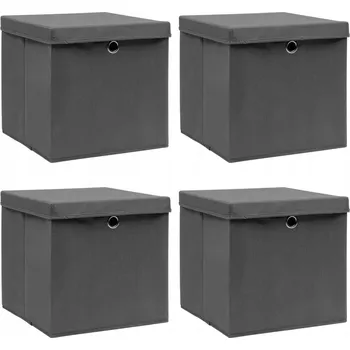 Úložný box Úložné boxy z netkané textilie s víky, šedé, 32x32x32 cm