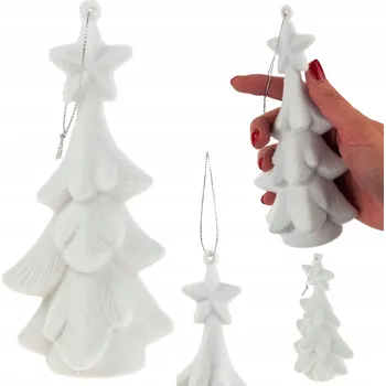 Vánoční dekorace VÁNOČNÍ OZDOBA NA STROMEČEK BÍLÁ - FLOKOVANÁ FIGURKA