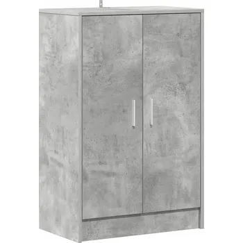 Botník Botník s dvířky, dřevěný materiál, šedá betonu, 6